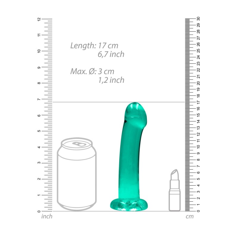 Dildo gładkie zielone z mocną przyssawką 17 cm